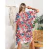 image:imageEkouaer Womens Swimsuit Coverup Chiffon Floral Bathing Suit Cover Up Ruffled Summer Beachwear Bikini Coverups S3XLFloral Pink