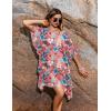 image:imageEkouaer Womens Swimsuit Coverup Chiffon Floral Bathing Suit Cover Up Ruffled Summer Beachwear Bikini Coverups S3XLFloral Pink