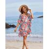 image:imageEkouaer Womens Swimsuit Coverup Chiffon Floral Bathing Suit Cover Up Ruffled Summer Beachwear Bikini Coverups S3XLFloral Pink