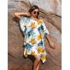 image:imageEkouaer Womens Swimsuit Coverup Chiffon Floral Bathing Suit Cover Up Ruffled Summer Beachwear Bikini Coverups S3XLFloral Yellow