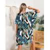 image:imageEkouaer Womens Swimsuit Coverup Chiffon Floral Bathing Suit Cover Up Ruffled Summer Beachwear Bikini Coverups S3XLLeaf Green