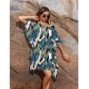 image:imageEkouaer Womens Swimsuit Coverup Chiffon Floral Bathing Suit Cover Up Ruffled Summer Beachwear Bikini Coverups S3XLLeaf Green