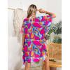 image:imageEkouaer Womens Swimsuit Coverup Chiffon Floral Bathing Suit Cover Up Ruffled Summer Beachwear Bikini Coverups S3XLMulticolor1