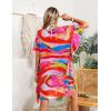 image:imageEkouaer Womens Swimsuit Coverup Chiffon Floral Bathing Suit Cover Up Ruffled Summer Beachwear Bikini Coverups S3XLMulticolor2