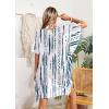 image:imageEkouaer Womens Swimsuit Coverup Chiffon Floral Bathing Suit Cover Up Ruffled Summer Beachwear Bikini Coverups S3XLStripe Blue