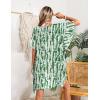 image:imageEkouaer Womens Swimsuit Coverup Chiffon Floral Bathing Suit Cover Up Ruffled Summer Beachwear Bikini Coverups S3XLStripe Green