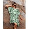 image:imageEkouaer Womens Swimsuit Coverup Chiffon Floral Bathing Suit Cover Up Ruffled Summer Beachwear Bikini Coverups S3XLStripe Green