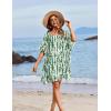 image:imageEkouaer Womens Swimsuit Coverup Chiffon Floral Bathing Suit Cover Up Ruffled Summer Beachwear Bikini Coverups S3XLStripe Green
