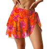 image:imageEkouaer Sarong Wraps for Women Chiffon Beach Swimsuit Coverup Sheer Short Bathing Suit Cover Up Skirt for SwimwearAorange Floral