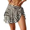 image:imageEkouaer Sarong Wraps for Women Chiffon Beach Swimsuit Coverup Sheer Short Bathing Suit Cover Up Skirt for SwimwearBlack Lines