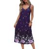 image:imageEkouaer Sleeveless Nightgowns for Women Lace Vneck Long Nightdress Wide Strap Sleepwear Soft Lounge DressesPurple Floral