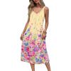 image:imageEkouaer Sleeveless Nightgowns for Women Lace Vneck Long Nightdress Wide Strap Sleepwear Soft Lounge DressesYellow Floral