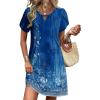 image:imageEkouaer Swimsuit Coverup for Women 2026 Petal Short Sleeve Bathing Suit Cover Ups Summer T Shirt Dress Flowy SundressesBlue Floral