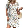 image:imageEkouaer Swimsuit Coverup for Women 2026 Petal Short Sleeve Bathing Suit Cover Ups Summer T Shirt Dress Flowy SundressesFloral Multi Leaf