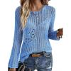 image:imageEkouaer Womens Crochet Cover up Top Hollow Out Floral Beach Cover ups 2026 Summer Sweater Vacation Cruise Outfits S2XLLight Blue