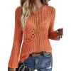 image:imageEkouaer Womens Crochet Cover up Top Hollow Out Floral Beach Cover ups 2026 Summer Sweater Vacation Cruise Outfits S2XLOrange