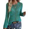 image:imageEkouaer Womens Crochet Cover up Top Hollow Out Floral Beach Cover ups 2026 Summer Sweater Vacation Cruise Outfits S2XLPorcelain Green