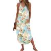 image:imageEkouaer Womens Swimsuit Beach Cover Up Dress Spaghetti Strap V Neck Swimwear A Line 2026 Bathing Suit Coverups with PocketsMulticolor Pictorial