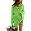 image:imageEkouaer Womens Swimsuit Cover Ups Sexy Crochet Swim Coverup Long Sleeve Bathing Suit Summer Vacation OutfitsLemon Green