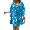 image:imageEkouaer Womens Swimsuit Coverup 2026 Sheer Chiffon Floral Print Sexy Bathing Suit Cover Up Swimwear BeachwearMixed Blue