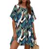 image:imageEkouaer Womens Swimsuit Coverup Chiffon Floral Bathing Suit Cover Up Ruffled Summer Beachwear Bikini Coverups S3XLLeaf Green