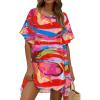 image:imageEkouaer Womens Swimsuit Coverup Chiffon Floral Bathing Suit Cover Up Ruffled Summer Beachwear Bikini Coverups S3XLMulticolor2