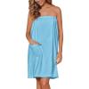image:imageEkouaer Womens Towel Wrap Soft Lightweight Shower Wrap Absorbent Spa Body Wrap Bath Robe with Velcro SLBlue