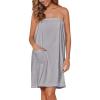 image:imageEkouaer Womens Towel Wrap Soft Lightweight Shower Wrap Absorbent Spa Body Wrap Bath Robe with Velcro SLLight Gray