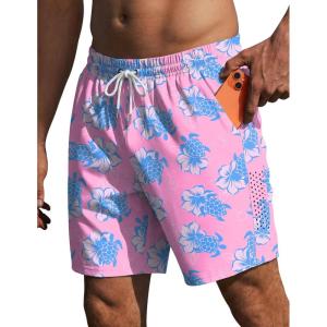image:imageEkouaer Mens Swim Trunks 7 Inch Quick Dry Breathable Board Shorts Beach Bathing Suit Lightweight Swimsuit SwimwearPinkblue Turtles