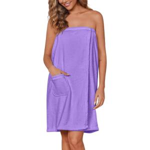 image:imageEkouaer Womens Towel Wrap Soft Lightweight Shower Wrap Absorbent Spa Body Wrap Bath Robe with Velcro SLLavender