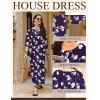 image:imageEkouaer Moo Moos for Women 34 Sleeve Long Nightgowns House Dresses with Pocket S3XLBlue Flower