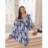 image:imageEkouaer Moo Moos for Women 34 Sleeve Long Nightgowns House Dresses with Pocket S3XLBlue Stripes