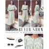 image:imageEkouaer Moo Moos for Women 34 Sleeve Long Nightgowns House Dresses with Pocket S3XLGreen Boho