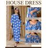 image:imageEkouaer Moo Moos for Women 34 Sleeve Long Nightgowns House Dresses with Pocket S3XLLight Blue Flower