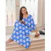 image:imageEkouaer Moo Moos for Women 34 Sleeve Long Nightgowns House Dresses with Pocket S3XLLight Blue Flower