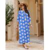 image:imageEkouaer Moo Moos for Women 34 Sleeve Long Nightgowns House Dresses with Pocket S3XLLight Blue Flower