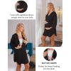 image:imageEkouaer Satin Nightgowns for Women Silk Sleepwear Button Down Sleepshirt 34 Sleeve VNeck Nightshirts with Pockets01 Black