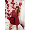 image:imageEkouaer Satin Nightgowns for Women Silk Sleepwear Button Down Sleepshirt 34 Sleeve VNeck Nightshirts with Pockets01 Wine Red