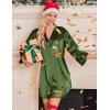 image:imageEkouaer Satin Nightgowns for Women Silk Sleepwear Button Down Sleepshirt 34 Sleeve VNeck Nightshirts with PocketsArmy Green