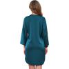 image:imageEkouaer Satin Nightgowns for Women Silk Sleepwear Button Down Sleepshirt 34 Sleeve VNeck Nightshirts with PocketsBlue Green
