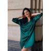 image:imageEkouaer Satin Nightgowns for Women Silk Sleepwear Button Down Sleepshirt 34 Sleeve VNeck Nightshirts with PocketsDark Green
