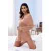 image:imageEkouaer Satin Nightgowns for Women Silk Sleepwear Button Down Sleepshirt 34 Sleeve VNeck Nightshirts with PocketsDark Pink