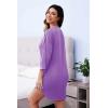 image:imageEkouaer Satin Nightgowns for Women Silk Sleepwear Button Down Sleepshirt 34 Sleeve VNeck Nightshirts with PocketsLight Purple