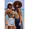 image:imageEkouaer Women Halter Top Backless Scroop Neck Slim Stretchy Ribbed Knit Camisole Crop Tops SXXLBeige