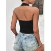 image:imageEkouaer Women Halter Top Backless Scroop Neck Slim Stretchy Ribbed Knit Camisole Crop Tops SXXLBlack