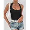 image:imageEkouaer Women Halter Top Backless Scroop Neck Slim Stretchy Ribbed Knit Camisole Crop Tops SXXLBlack