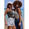 image:imageEkouaer Women Halter Top Backless Scroop Neck Slim Stretchy Ribbed Knit Camisole Crop Tops SXXLDark Gray