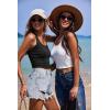 image:imageEkouaer Women Halter Top Backless Scroop Neck Slim Stretchy Ribbed Knit Camisole Crop Tops SXXLDark Gray