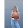 image:imageEkouaer Women Halter Top Backless Scroop Neck Slim Stretchy Ribbed Knit Camisole Crop Tops SXXLDusty Pink