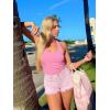 image:imageEkouaer Women Halter Top Backless Scroop Neck Slim Stretchy Ribbed Knit Camisole Crop Tops SXXLHot Pink